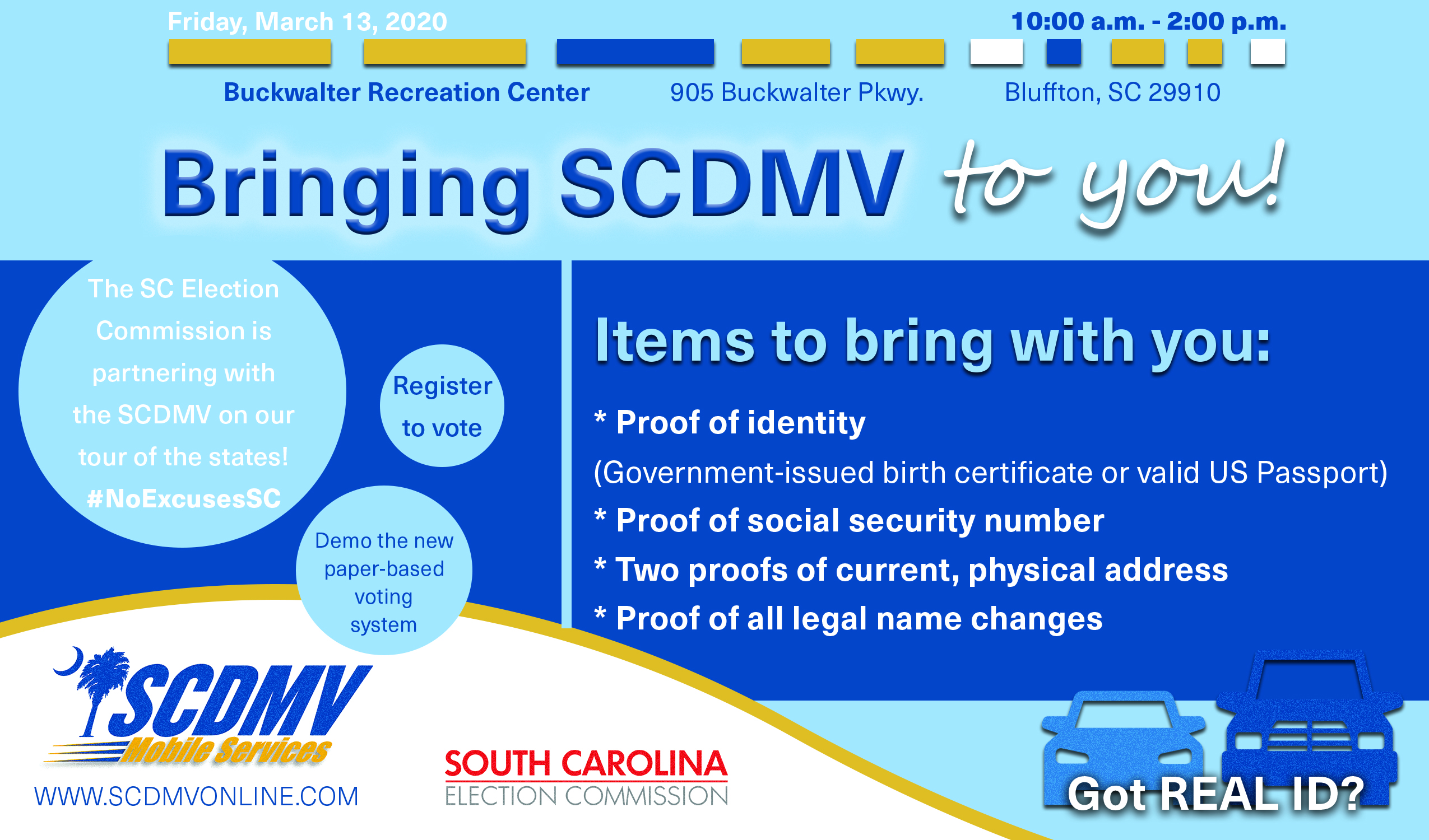 SC DMV Mobile Office and SC Election Commission to Visit Beaufort