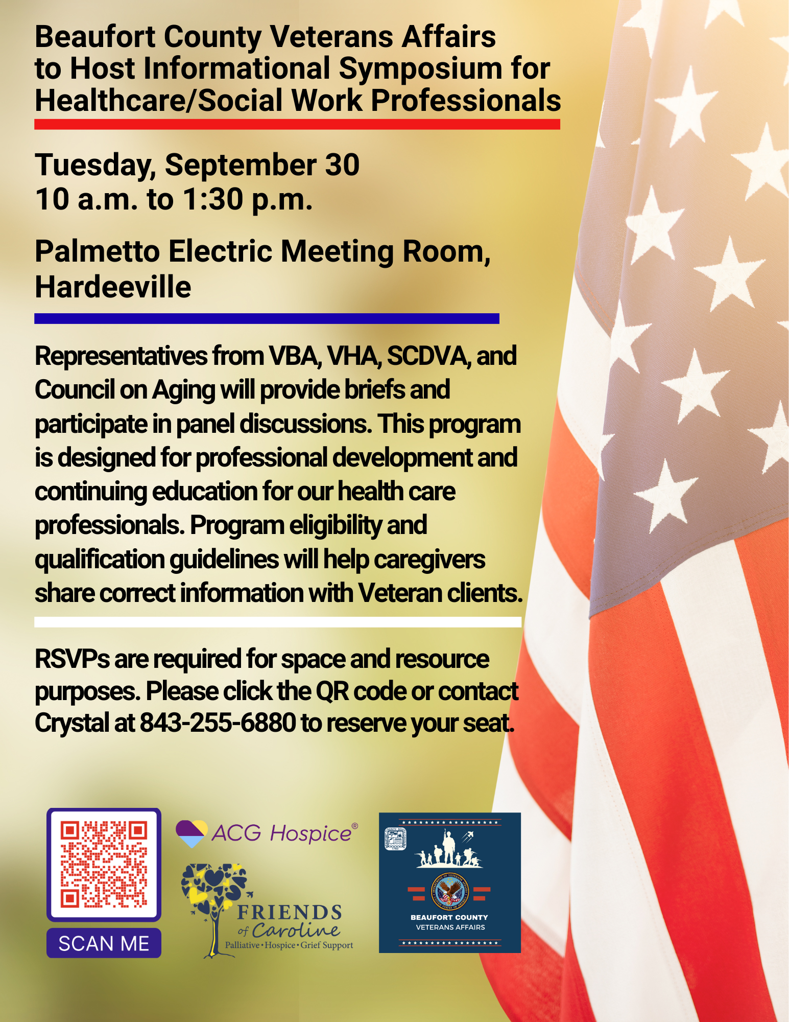 Beaufort County Veterans Affairs Hosting Informational Symposium for Healthcare/Social Work Professionals
