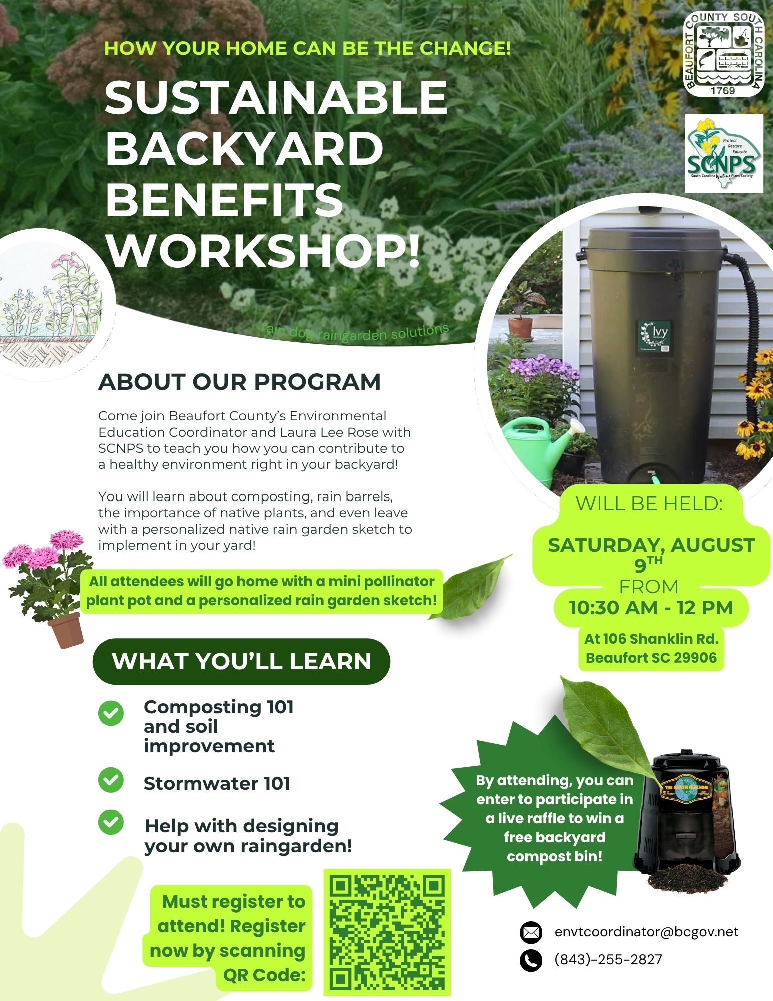 Beaufort County Environmental Education Workshop on Sustainable Backyard Benefits