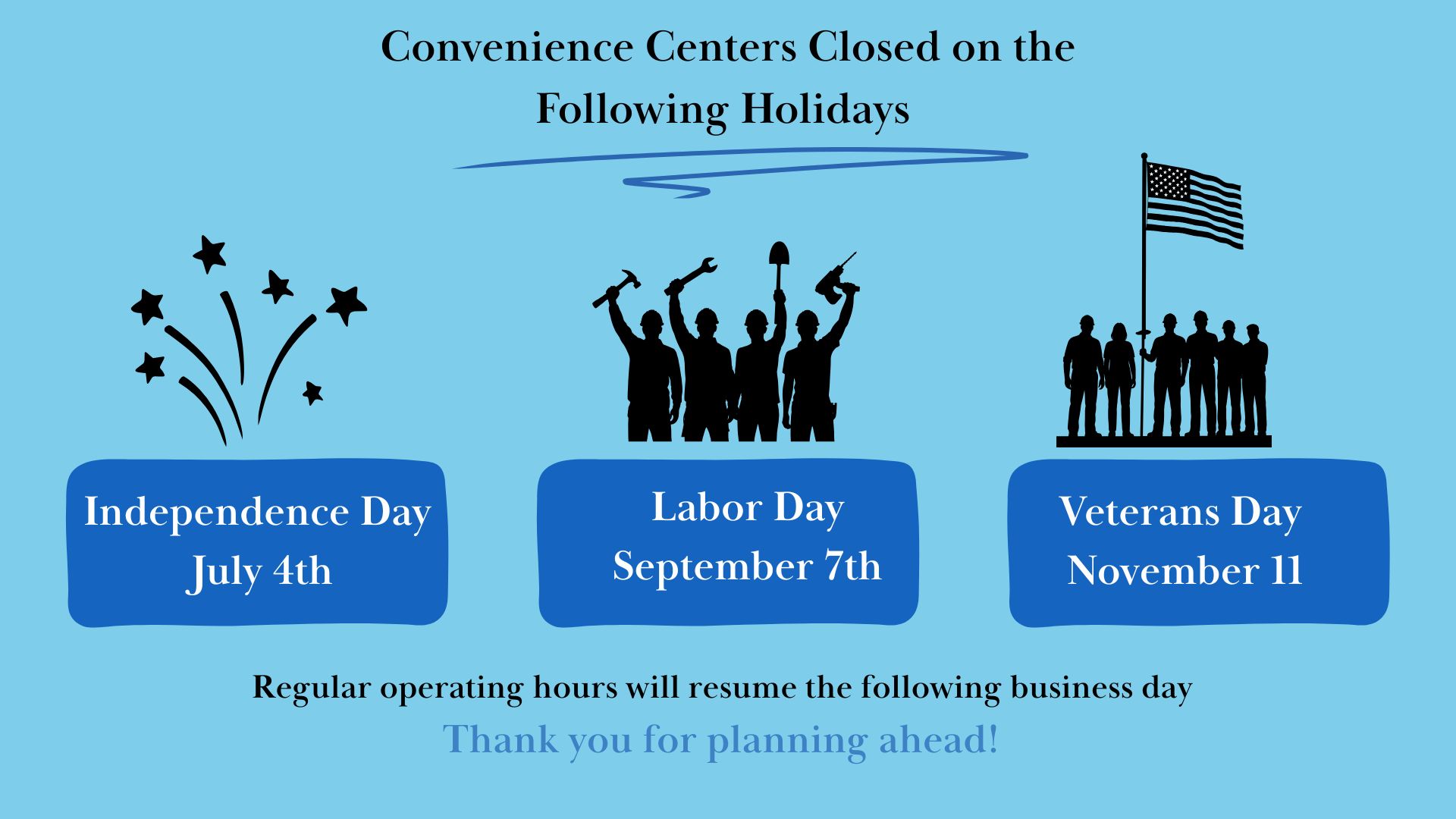 Beaufort County Convenience Center Holiday Closures, Summer 2026
